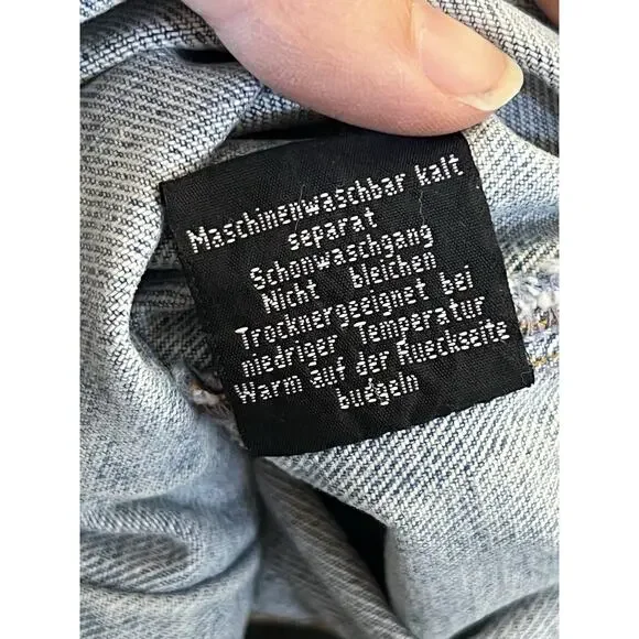 Vintage 1995 Warner Bros Looney Tunes Embroidered Denim Jean Jacket Vest L - Picture 6 of 6